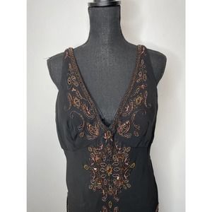 Elegant Black Embroidered Dress